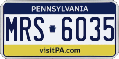PA license plate MRS6035