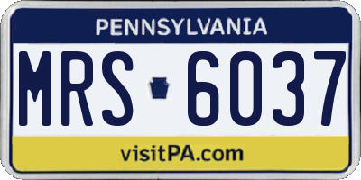 PA license plate MRS6037