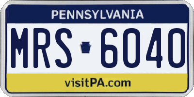 PA license plate MRS6040