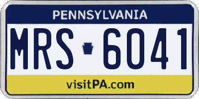 PA license plate MRS6041