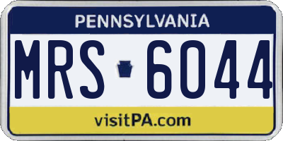 PA license plate MRS6044