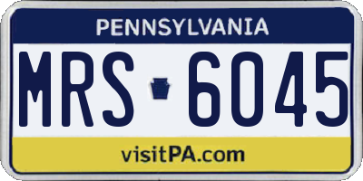 PA license plate MRS6045