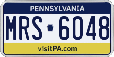 PA license plate MRS6048