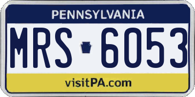 PA license plate MRS6053
