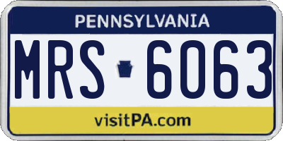 PA license plate MRS6063