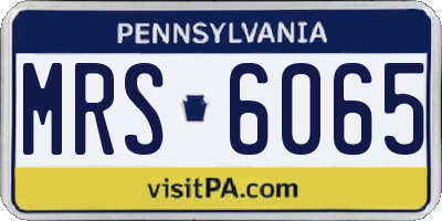 PA license plate MRS6065