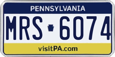 PA license plate MRS6074