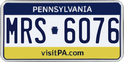 PA license plate MRS6076