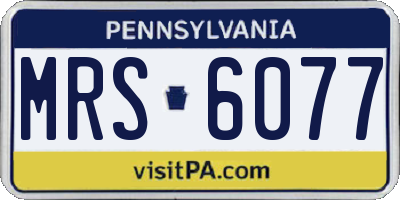 PA license plate MRS6077