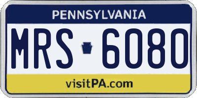 PA license plate MRS6080