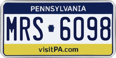 PA license plate MRS6098