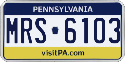 PA license plate MRS6103