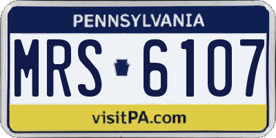 PA license plate MRS6107
