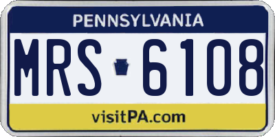 PA license plate MRS6108
