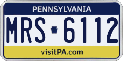 PA license plate MRS6112