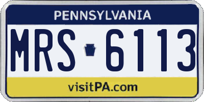 PA license plate MRS6113