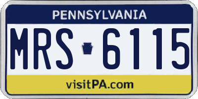 PA license plate MRS6115