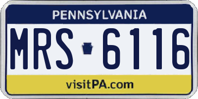 PA license plate MRS6116