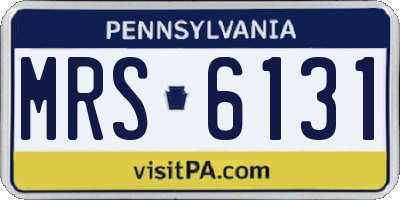 PA license plate MRS6131