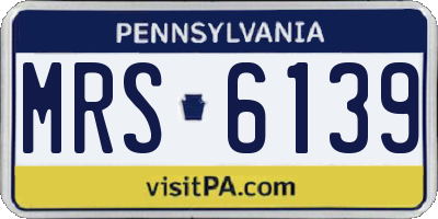PA license plate MRS6139