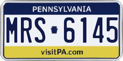 PA license plate MRS6145