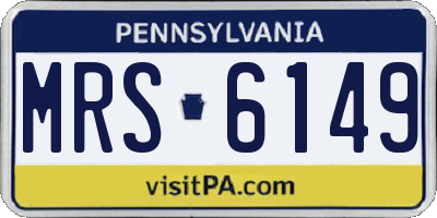 PA license plate MRS6149