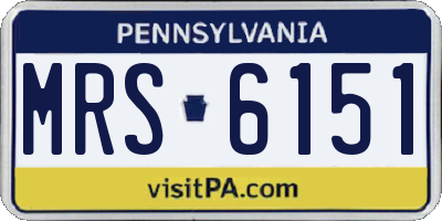 PA license plate MRS6151
