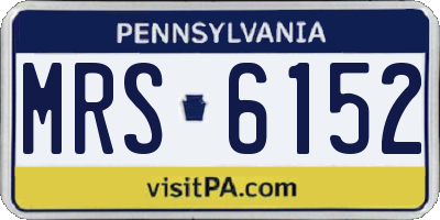 PA license plate MRS6152