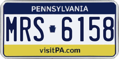 PA license plate MRS6158