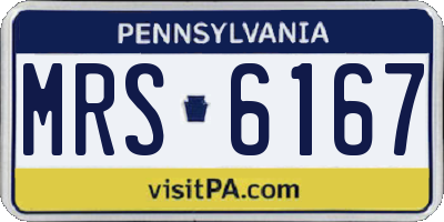 PA license plate MRS6167