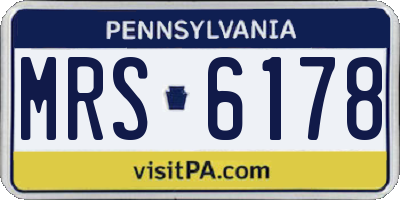 PA license plate MRS6178