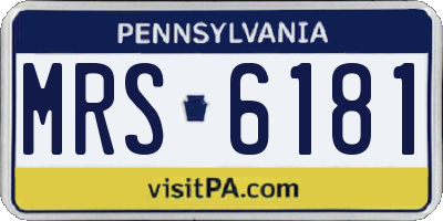 PA license plate MRS6181
