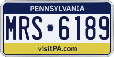 PA license plate MRS6189