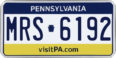 PA license plate MRS6192