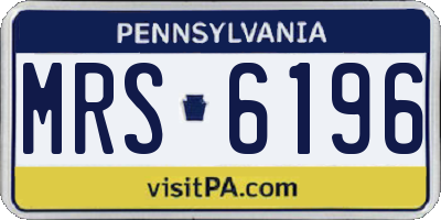 PA license plate MRS6196