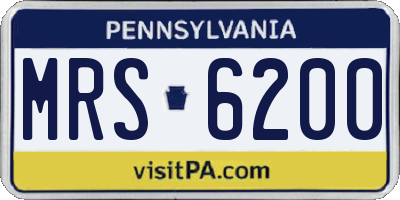 PA license plate MRS6200