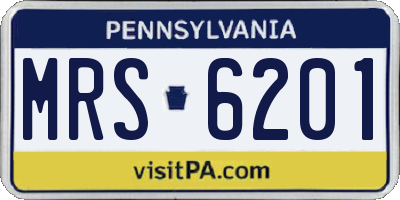 PA license plate MRS6201