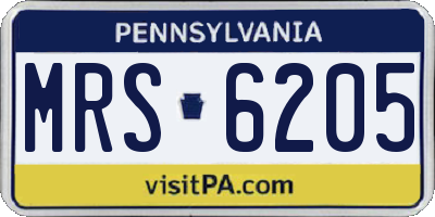 PA license plate MRS6205