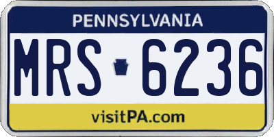 PA license plate MRS6236