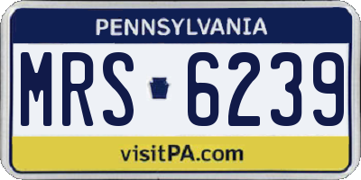 PA license plate MRS6239
