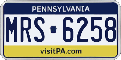 PA license plate MRS6258