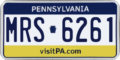 PA license plate MRS6261