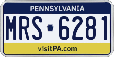 PA license plate MRS6281
