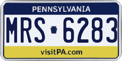 PA license plate MRS6283