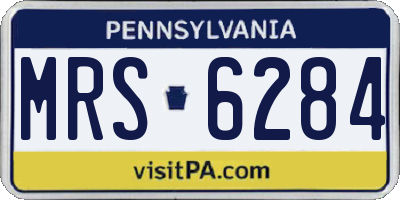 PA license plate MRS6284
