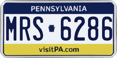 PA license plate MRS6286