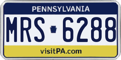 PA license plate MRS6288