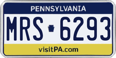 PA license plate MRS6293