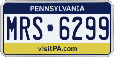 PA license plate MRS6299