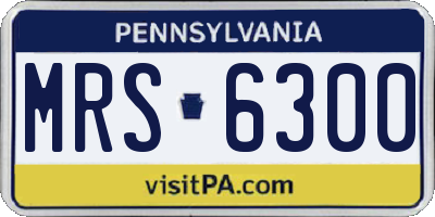 PA license plate MRS6300